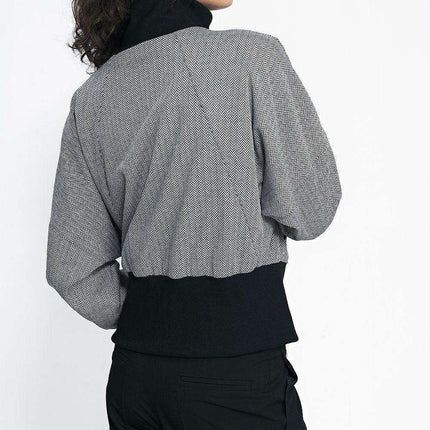 Sophisticated Herringbone Urban Coat Modern Wardrobe - Très Elite