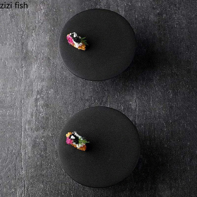 Sophisticated High Foot Ceramic Dessert Plate for Elegant Culinary Presentations - Ideal for Sushi and Unique Snacks