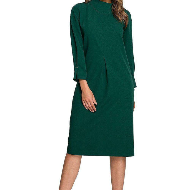 Sophisticated High-Neck Day Dress - Très Elite