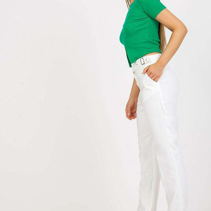 Sophisticated High-Waisted Straight Leg Trousers for Women with Fashionable Belt - Très Elite