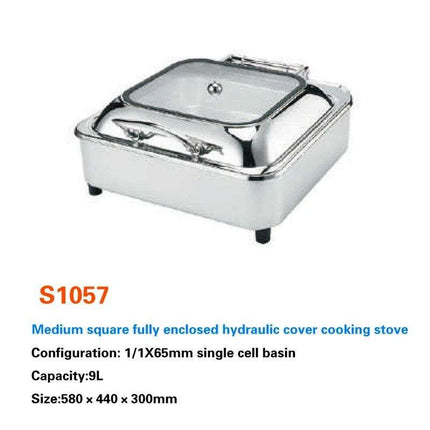 Sophisticated Hydraulic Stainless Steel Catering Chafing Dish Set for Upscale Events - Très Elite