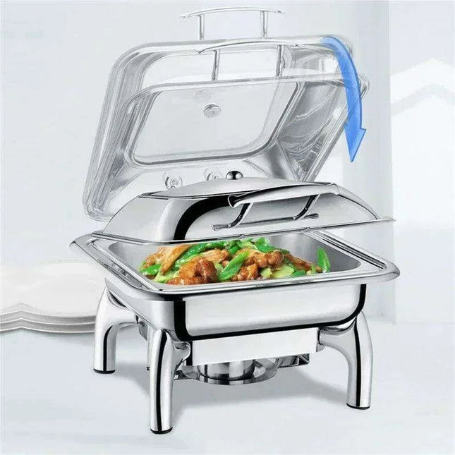 Sophisticated Hydraulic Stainless Steel Catering Chafing Dish Set for Upscale Events - Très Elite