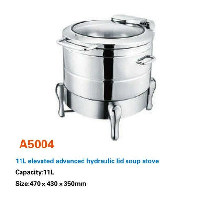 Sophisticated Hydraulic Stainless Steel Catering Chafing Dish Set for Upscale Events - Très Elite