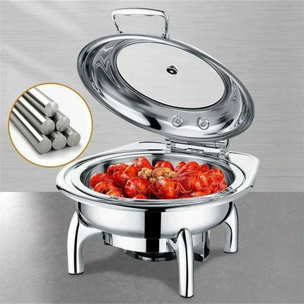 Sophisticated Hydraulic Stainless Steel Catering Chafing Dish Set for Upscale Events - Très Elite