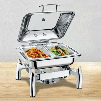 Sophisticated Hydraulic Stainless Steel Catering Chafing Dish Set for Upscale Events - Très Elite