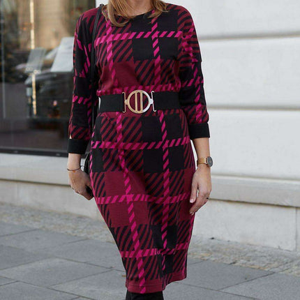 Sophisticated Jacquard Knit Daydress for Effortless Style - Très Elite