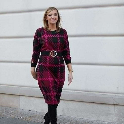 Sophisticated Jacquard Knit Daydress for Effortless Style - Très Elite