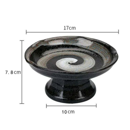 Sophisticated Japanese Ceramic Snack Plate Collection with Unique Elevated Saucer- Très Elite- Très Elite