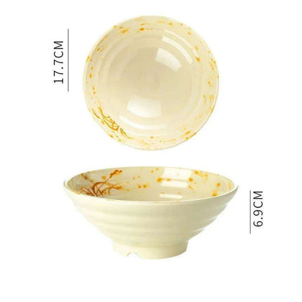 Sophisticated Japanese Melamine Noodle Bowl - Stylish Faux Porcelain Dining Set - Très Elite