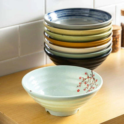 Sophisticated Japanese Melamine Noodle Bowl - Stylish Faux Porcelain Dining Set - Très Elite