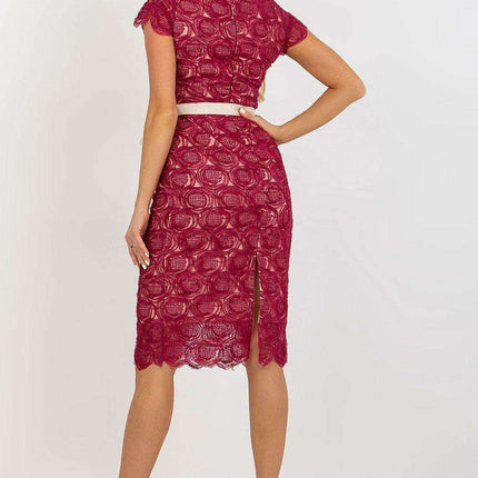 Sophisticated Lace Cocktail Dress with Adjustable Waist Tie - Très Elite