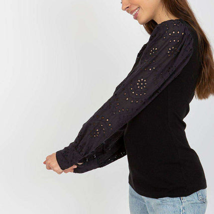 Sophisticated Lace Sleeve Blouse - Très Elite