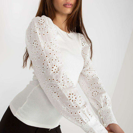 Sophisticated Lace Sleeve Blouse - Très Elite