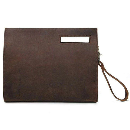 Sophisticated Leather Briefcase and Clutch Set with Unique Crazy Horse Features - Très Elite