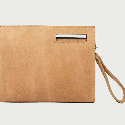 Sophisticated Leather Briefcase and Clutch Set with Unique Crazy Horse Features - Très Elite
