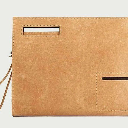 Sophisticated Leather Briefcase and Clutch Set with Unique Crazy Horse Features - Très Elite