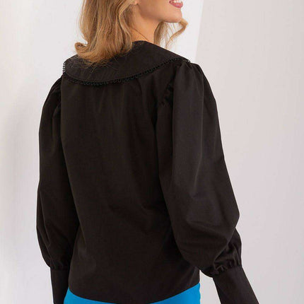 Sophisticated Long Sleeve Cotton Blouse with Stylish Collar for Women - Très Elite