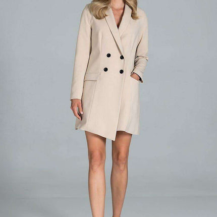 Sophisticated Long-Sleeve Jacket Dress with Practical Pockets - Très Elite