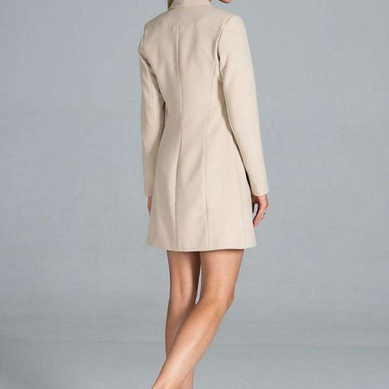 Sophisticated Long-Sleeve Jacket Dress with Practical Pockets - Très Elite