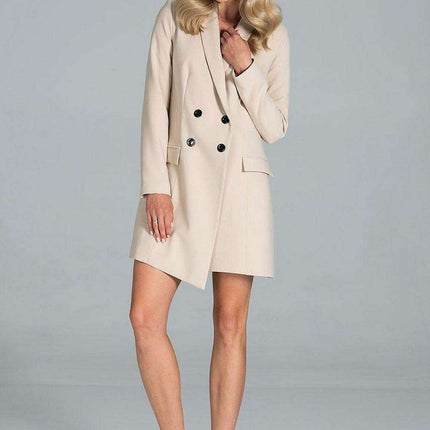 Sophisticated Long-Sleeve Jacket Dress with Practical Pockets - Très Elite