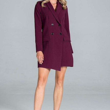 Sophisticated Long-Sleeve Jacket Dress with Practical Pockets - Très Elite