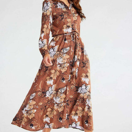Sophisticated Long Sleeve Maxi Shirt Dress - Très Elite