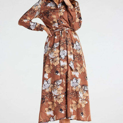 Sophisticated Long Sleeve Maxi Shirt Dress - Très Elite