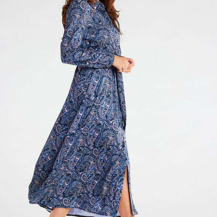 Sophisticated Long Sleeve Maxi Shirt Dress - Très Elite