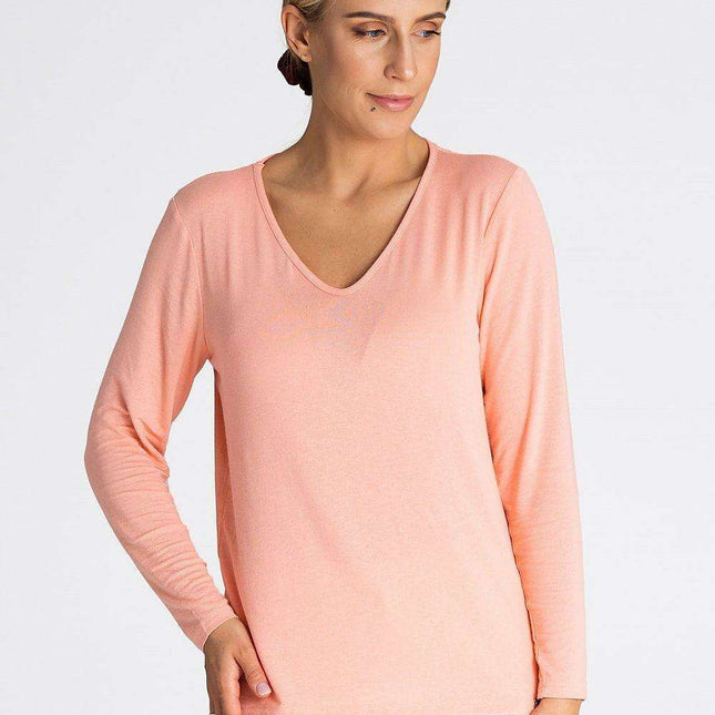 Sophisticated Long Sleeve V-Neck Top in Premium Viscose Blend