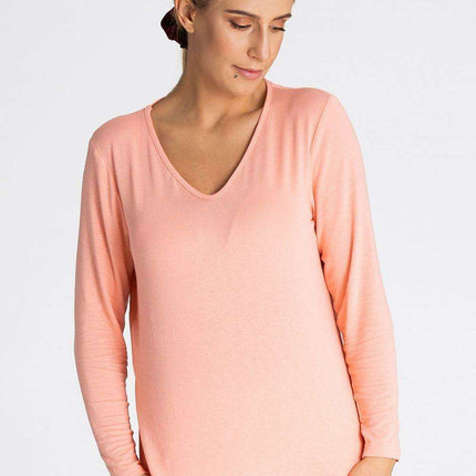 Sophisticated Long Sleeve V-Neck Top in Premium Viscose Blend