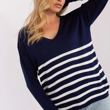Sophisticated Melange Striped Long-Sleeve Knitwear - Très Elite