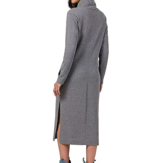 Sophisticated Midi Dress with Convenient Side Pockets