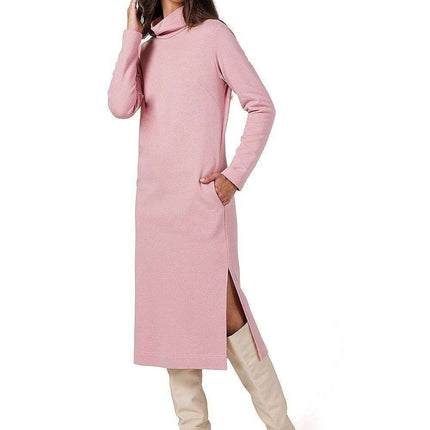 Sophisticated Midi Dress with Convenient Side Pockets