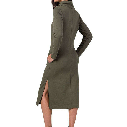 Sophisticated Midi Dress with Convenient Side Pockets - Très Elite