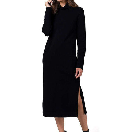Sophisticated Midi Dress with Convenient Side Pockets