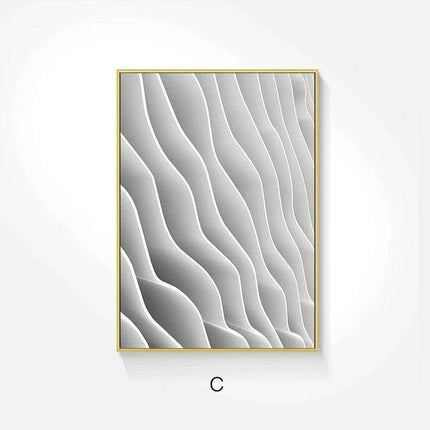 Sophisticated Nordic Monochrome Abstract Architectural Canvas - Exclusive Edition Charm - Très Elite