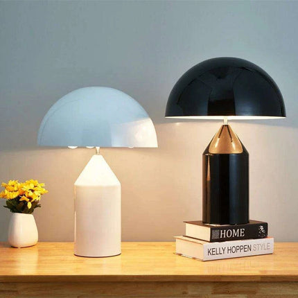 Sophisticated Nordic Mushroom LED Lamp with Gold Accents - Modern Illumination for Home and Office - Très Elite
