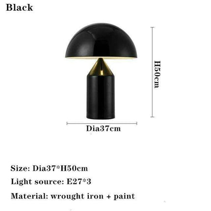 Sophisticated Nordic Mushroom LED Lamp with Gold Accents - Modern Illumination for Home and Office - Très Elite
