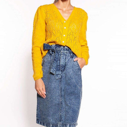 Sophisticated Openwork Knit Cardigan by MKM