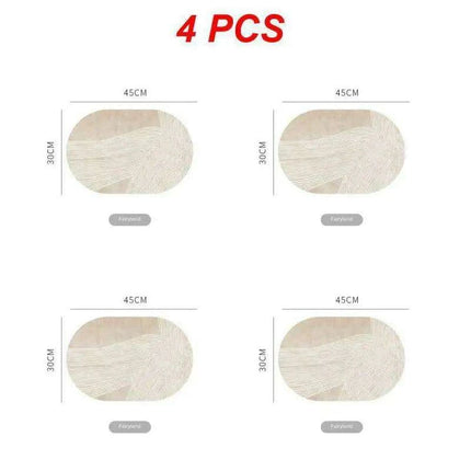 Sophisticated Oval Leather Dining Placemats Set with Heat Resistance and Non-Slip Design - Perfect for Every Meal