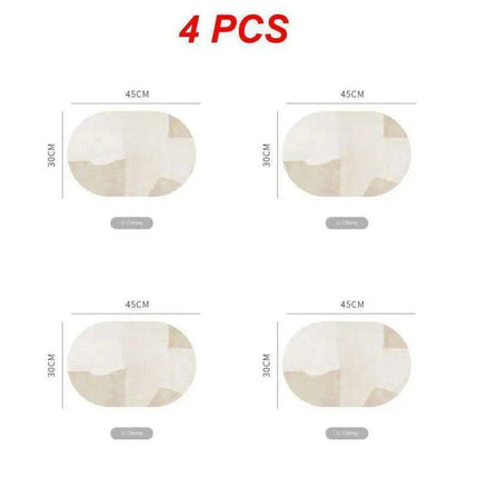 Sophisticated Oval Leather Dining Placemats Set with Heat Resistance and Non-Slip Design - Perfect for Every Meal