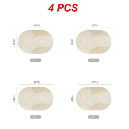 Sophisticated Oval Leather Dining Placemats Set with Heat Resistance and Non-Slip Design - Perfect for Every Meal