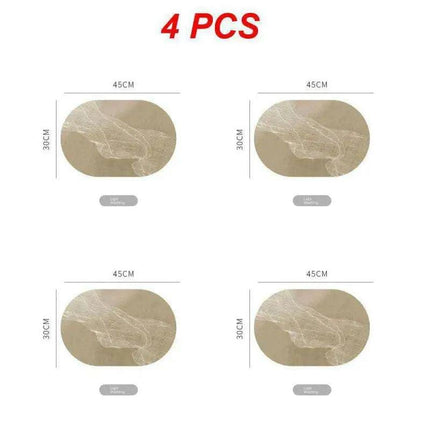 Sophisticated Oval Leather Dining Placemats Set with Heat Resistance and Non-Slip Design - Perfect for Every Meal