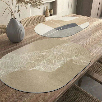 Sophisticated Oval Leather Dining Placemats Set with Heat Resistance and Non-Slip Design - Perfect for Every Meal