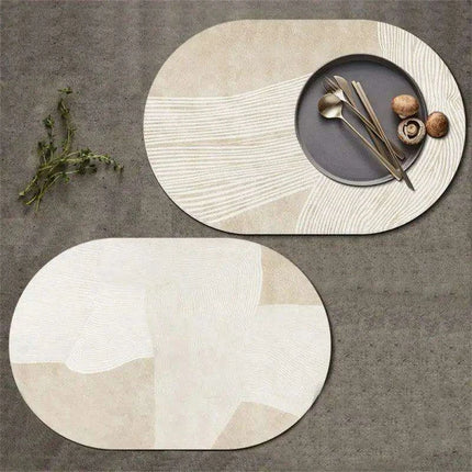 Sophisticated Oval Leather Dining Placemats Set with Heat Resistance and Non-Slip Design - Perfect for Every Meal