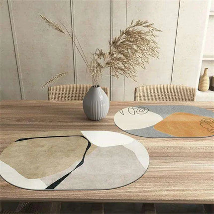 Sophisticated Oval Leather Dining Placemats Set with Heat Resistance and Non-Slip Design - Perfect for Every Meal