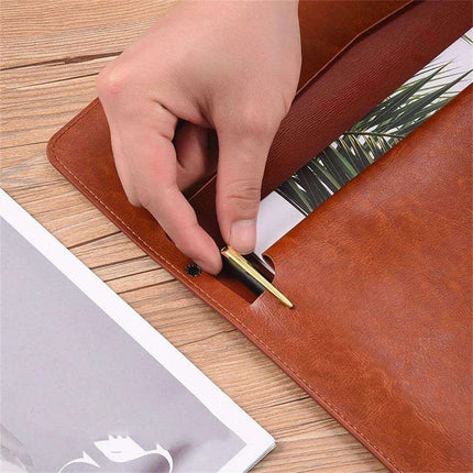 Sophisticated PU Leather Business Portfolio with Ample Storage - Très Elite