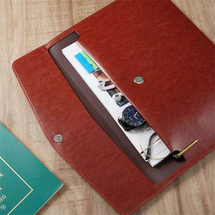 Sophisticated PU Leather Business Portfolio with Ample Storage - Très Elite