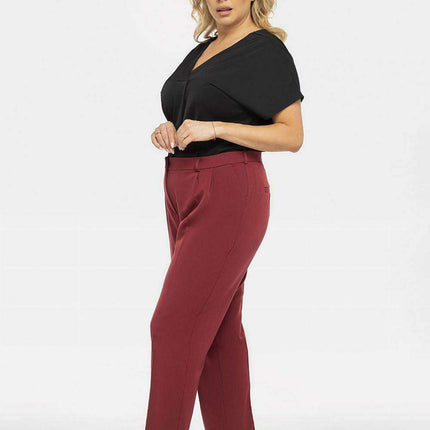 Sophisticated Plus Size Pleated Trousers - Karko Pablo Pants for Modern Professionals