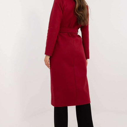 Sophisticated Polyester Overcoat with Stylish Tie Belt for Effortless Elegance - Très Elite